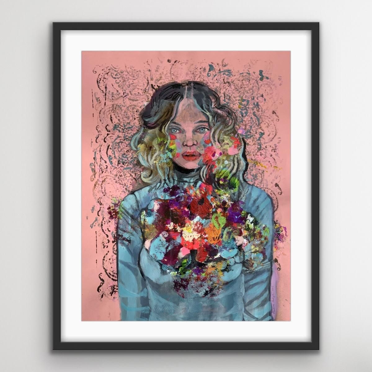 Paulina Maksjana Heart   Xxi Century, Figurative Acrylic Painting, Female Portrait2019 photo buy