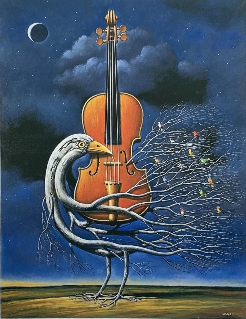 Rafał Olbińskibird   Surrealist Print, Limited Edition, Established Polish Artist2022