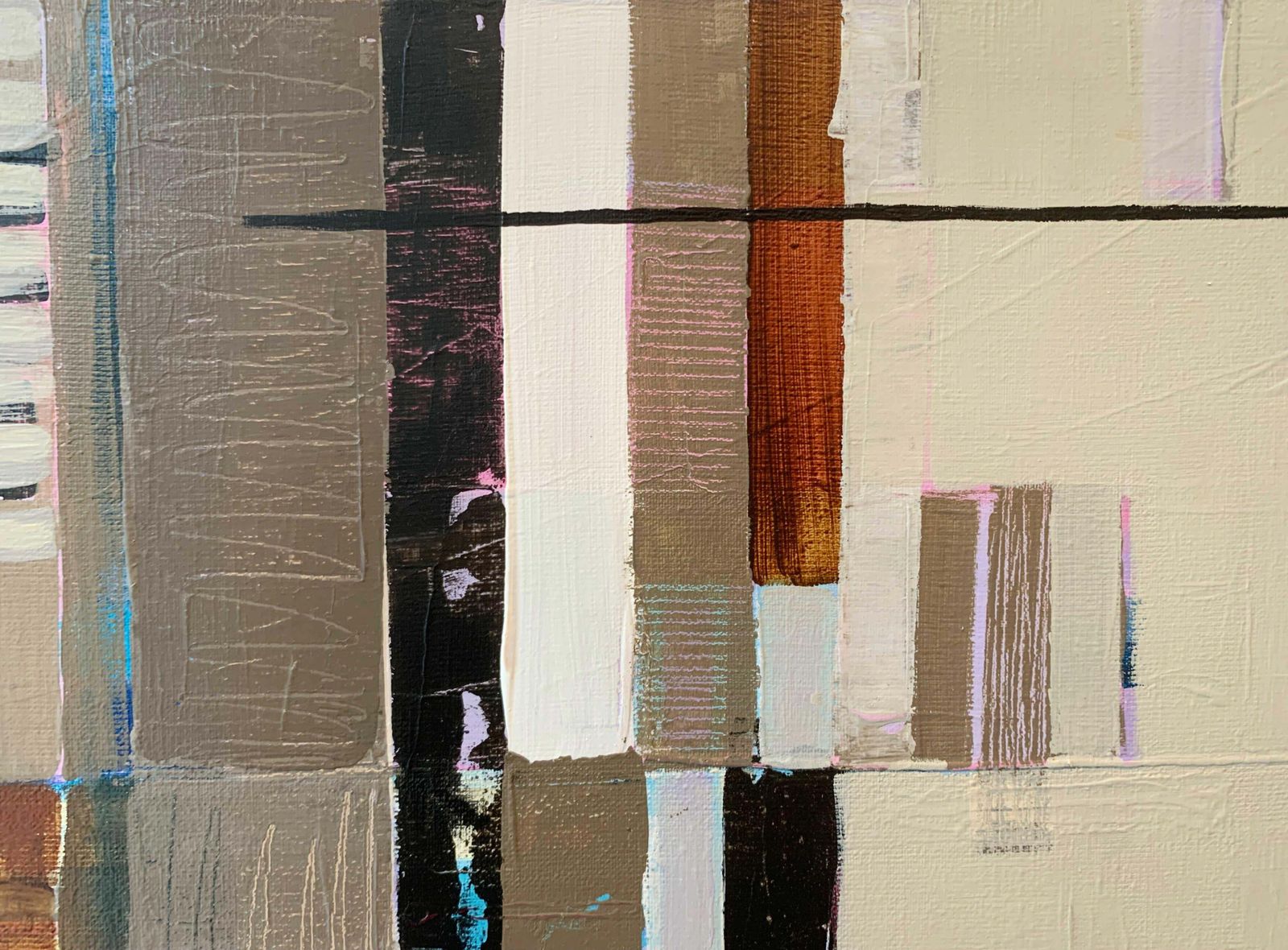 photo vinterior Iwona Delińskaa Composition. Geometrical Abstract Oil Painting, Polish Artist2005