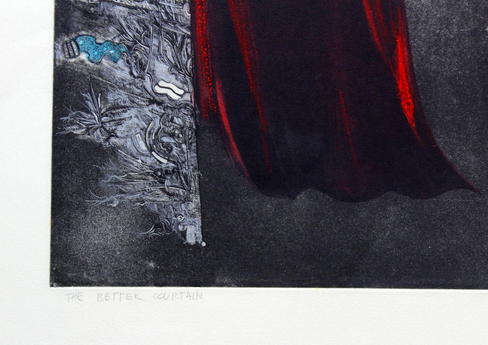 Jacek Sowickithe Better Curtain   XX Century, Mixed Media Print, Abstract, Black Red & Yellow1995 photo Art
