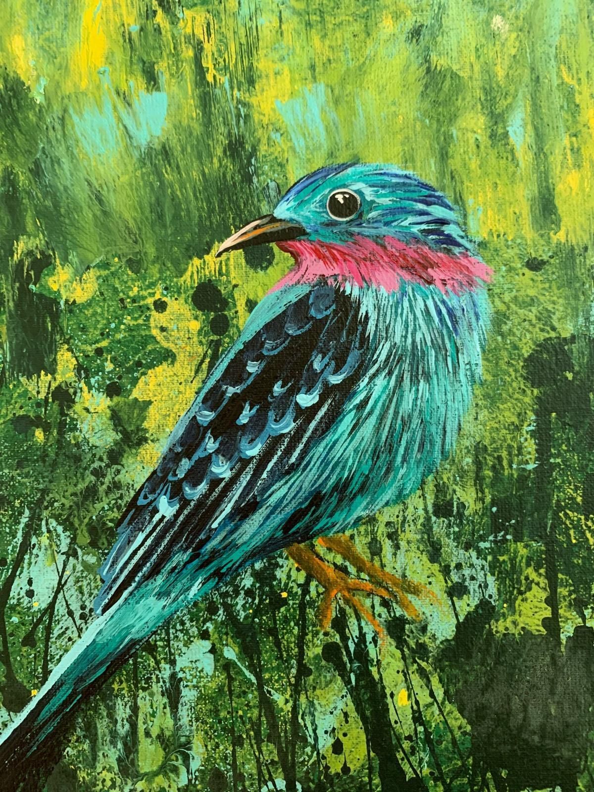 Magdalena Nałęczgardens Of Delight 33   Figurative Acrylic Painting Animals Bright Colours Birds2021 photo Art