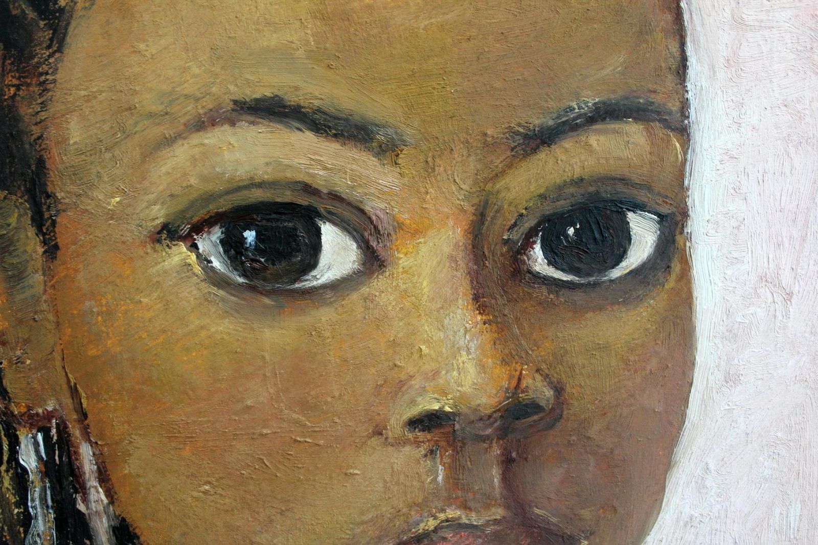 Marlena Nizioportrait   Xxi Century, Oil Figurative Painting, Pink, Warm Tones, Big Eyesunknown photo for sale