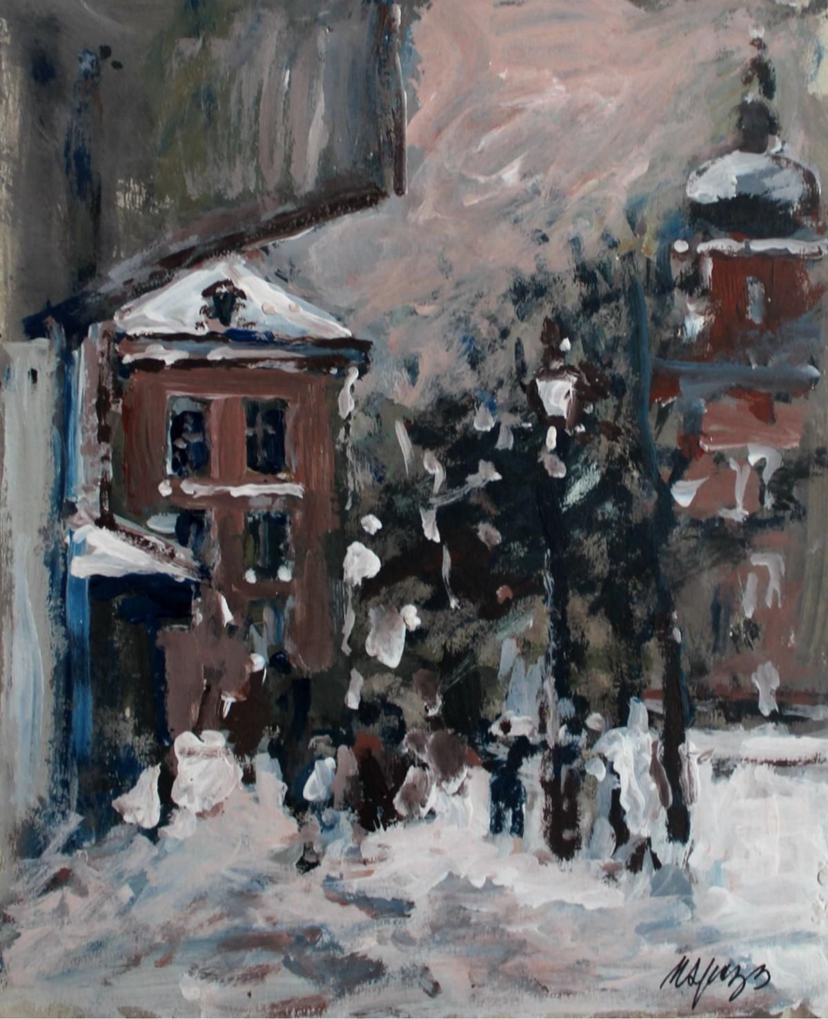Magdalena Spasowiczwarsaw. The Old Town   Xxi Century, Oil On Cardboard, Figurative, Landscape2009