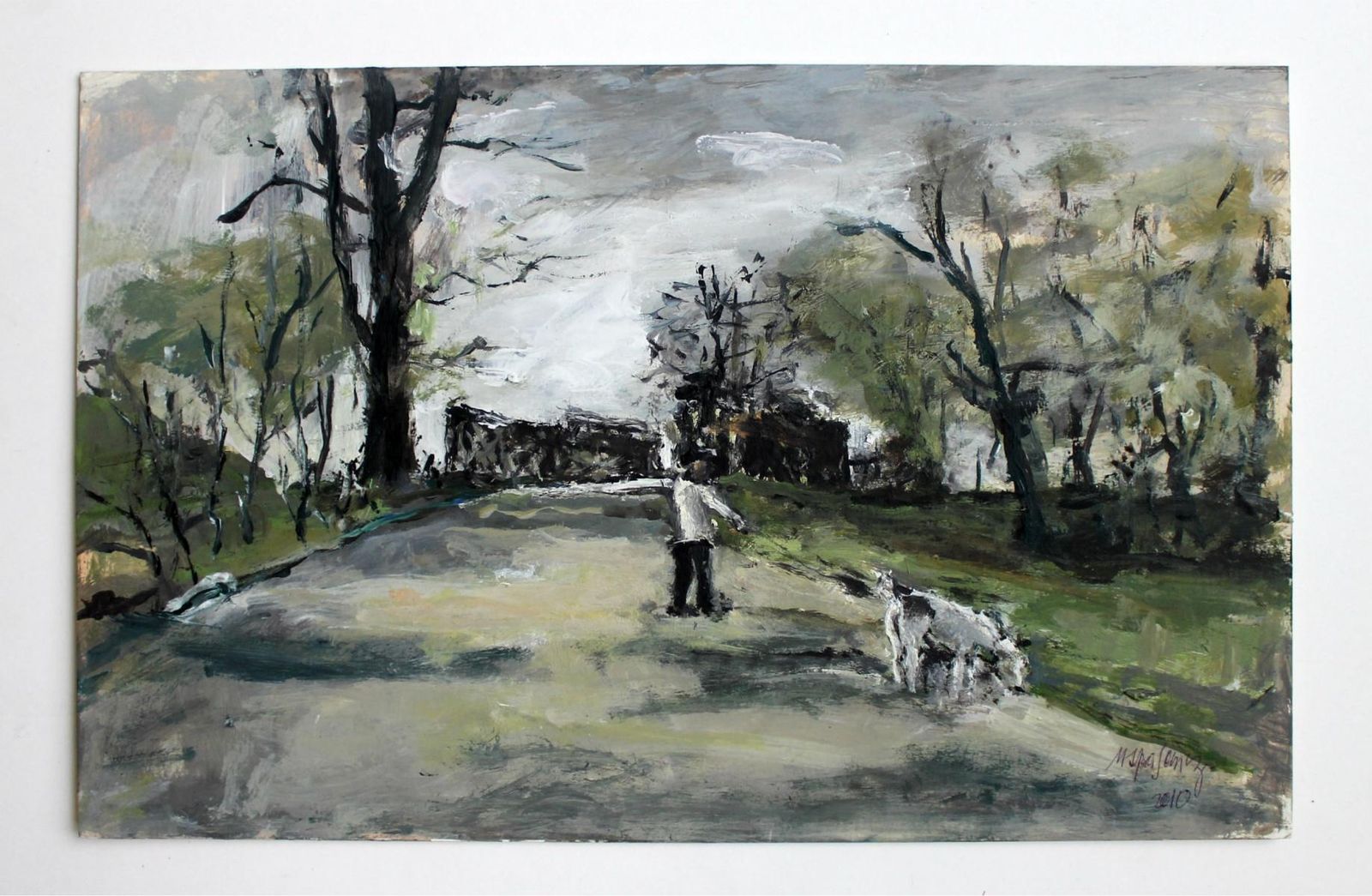 Magdalena Spasowiczby The Bzura River   Xxi Century, Oil On Cardboard, Figurative, Landscape2010 photo furniture