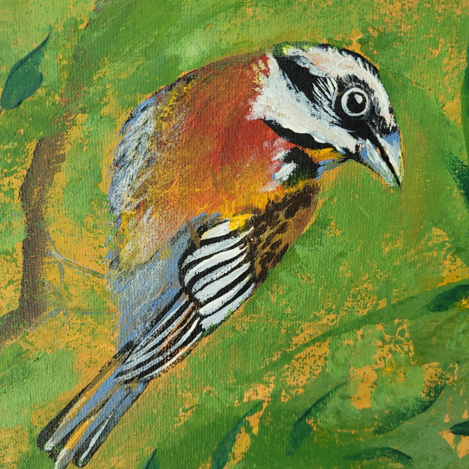 photo for sale Magdalena Nałęczgardens Of Delight 27   Figurative Acrylic Painting Animals Bright Colours Birds2021