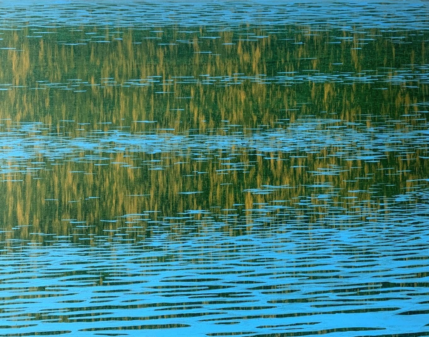 Tomek Mistaknoise. Acrylics Painting, Waterscape & Abstract, Green & Blue, Polish Artist2023 photo furniture