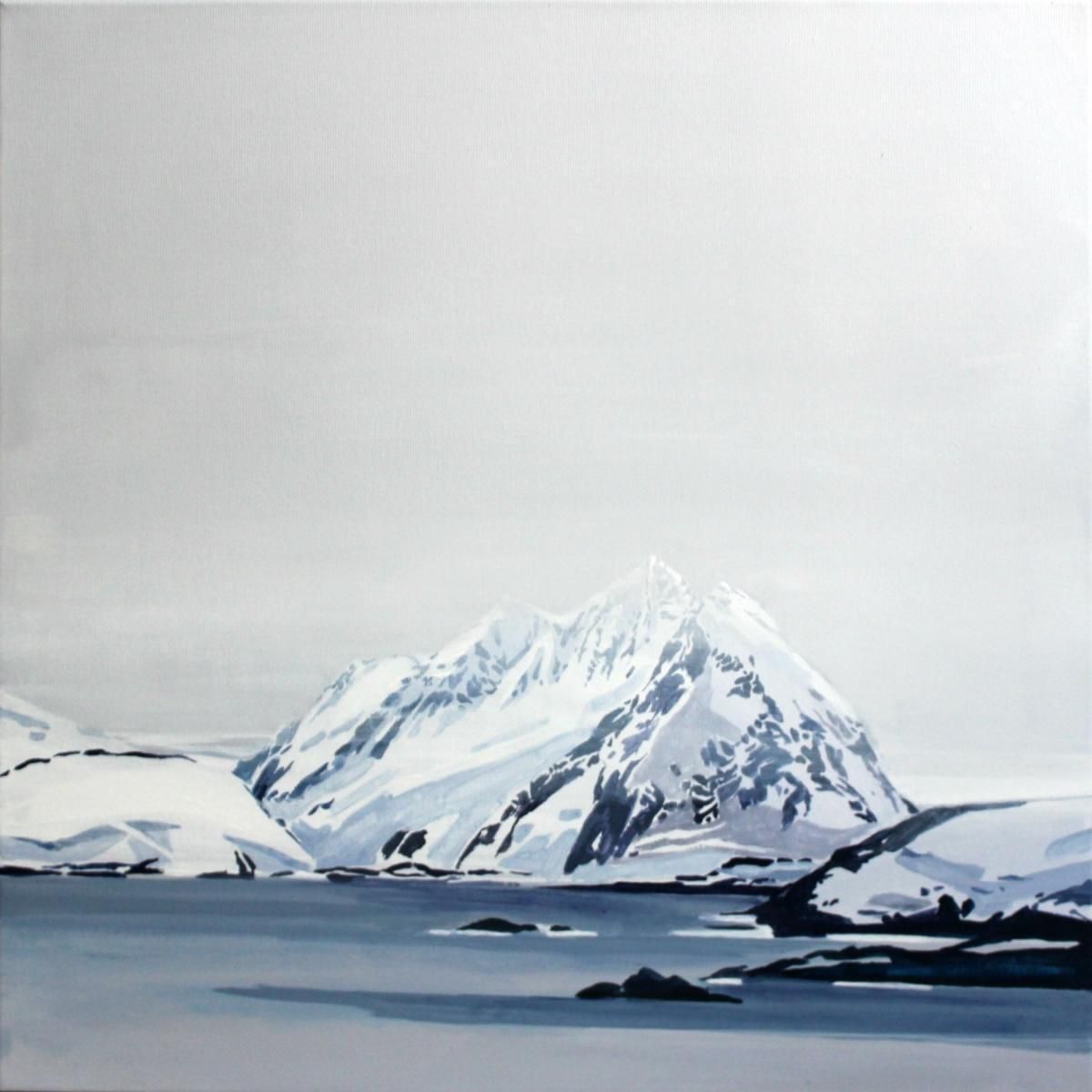 Paulina Czerneklofoten Isles   Xxi Century, Landscape, Minimalistic Painting, Blue2018 photo furniture