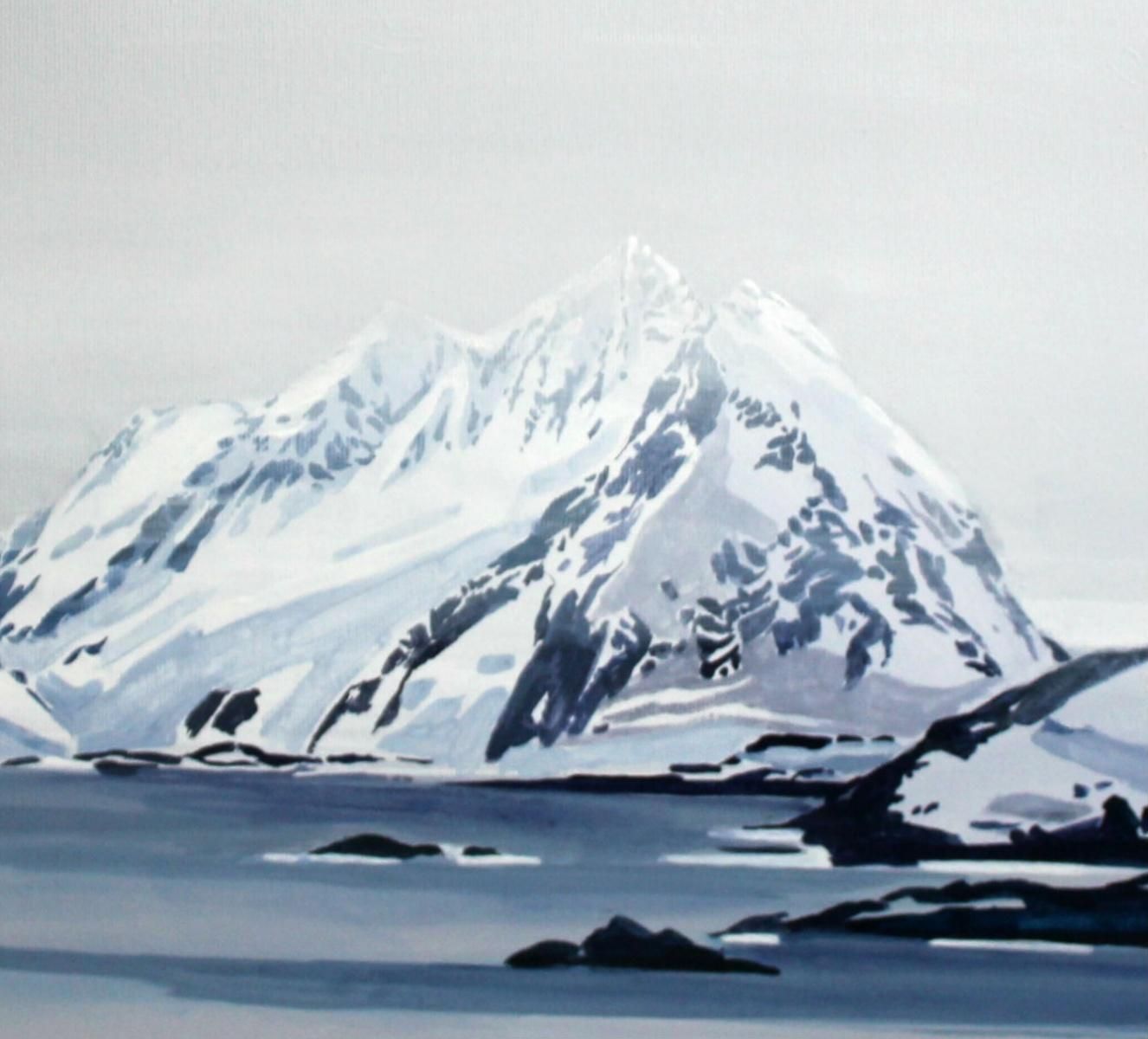 Paulina Czerneklofoten Isles   Xxi Century, Landscape, Minimalistic Painting, Blue2018 photo for sale