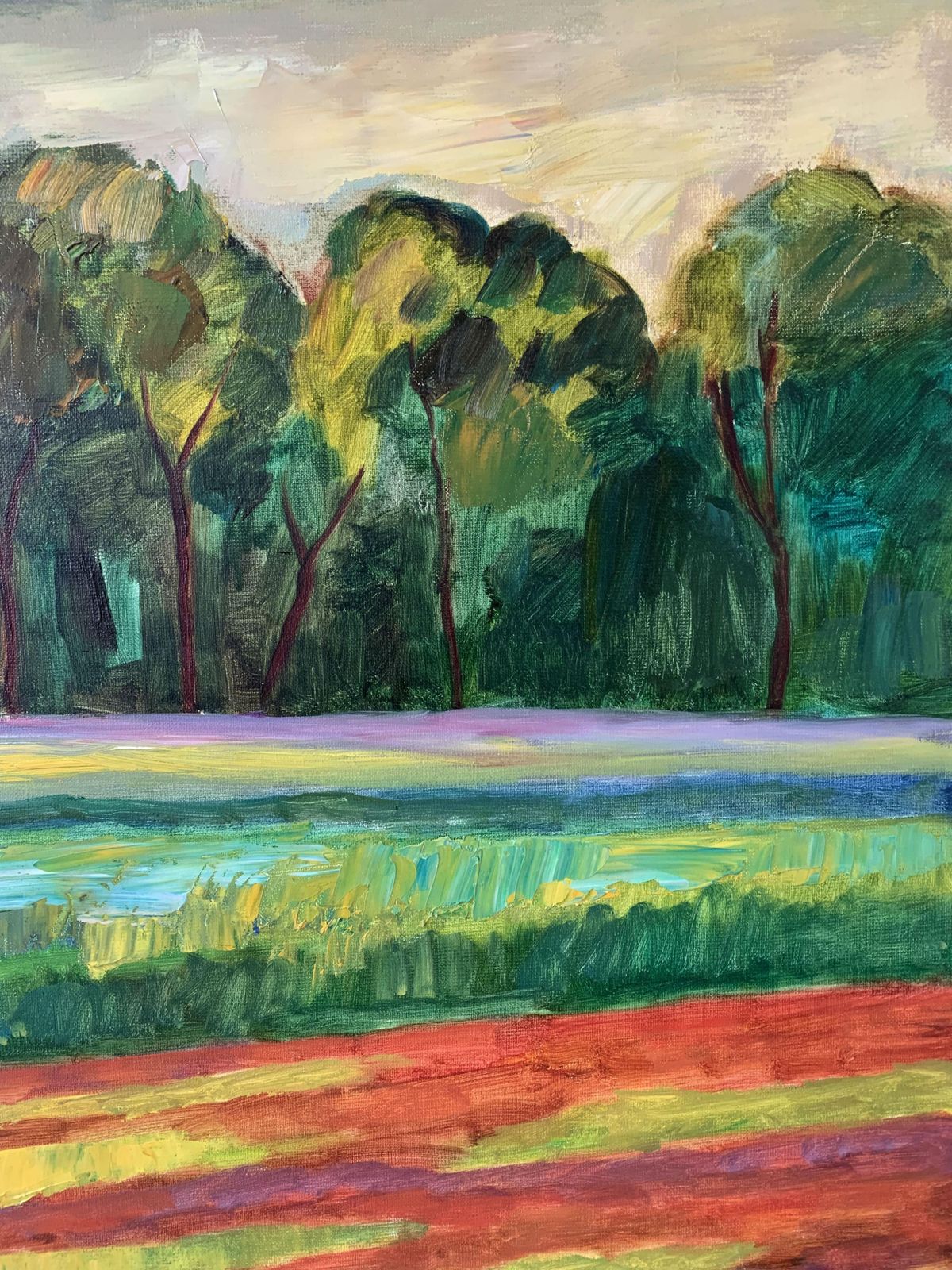 Marek Niedojadłoa Meadow   Xxi Century, Oil Landscape Painting, Colourful, Nature View2019 photo Art