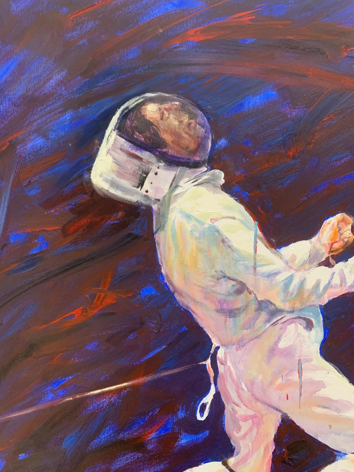 Dorota Zych Charaziakfencers. Figurative Oil Painting, Olympic Games, Sport, Realistic, Polish Artist2022 photo furniture