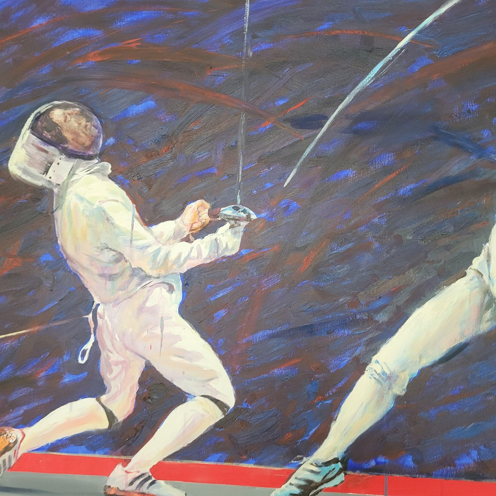 Dorota Zych Charaziakfencers. Figurative Oil Painting, Olympic Games, Sport, Realistic, Polish Artist2022 photo 935.0