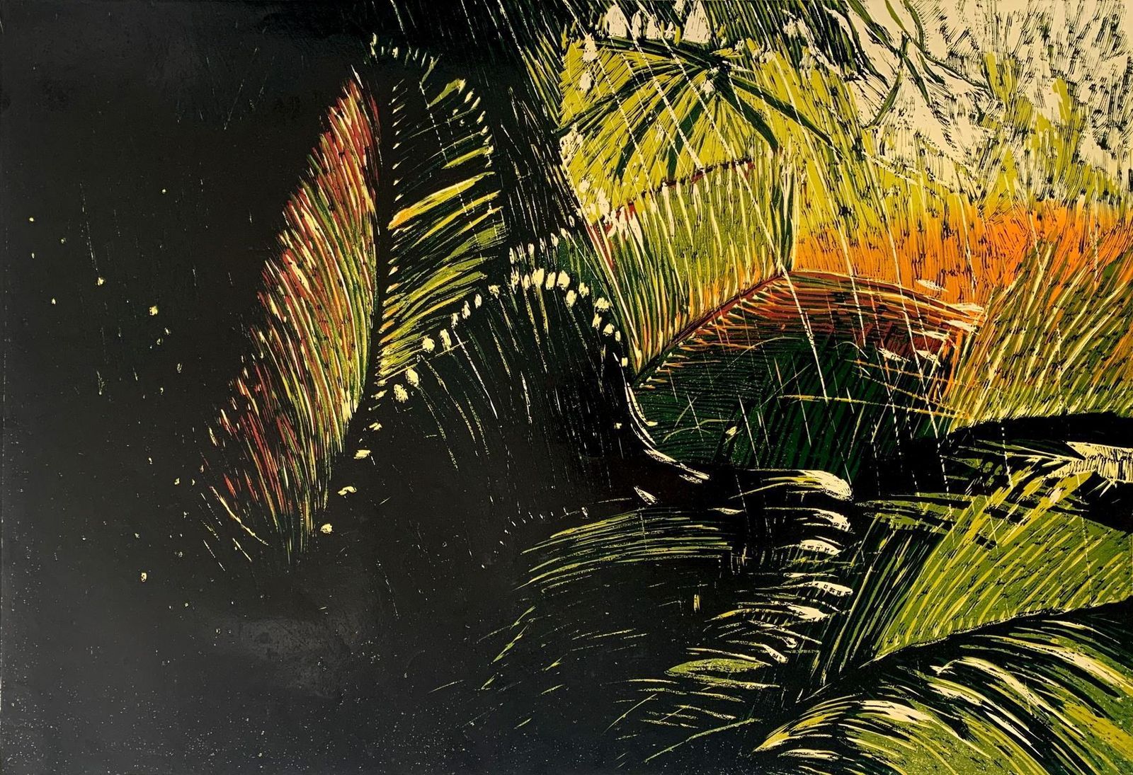 Marta Garbaczewskaforest   Contemporary Linocut, Flora, Nature, Polish Artist, Young Art2015