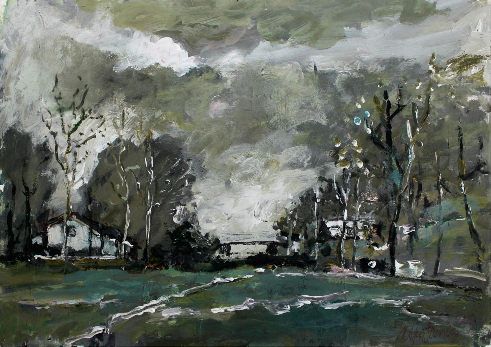 Magdalena Spasowicza View   Xxi Century, Oil On Cardboard, Figurative, Landscape2010
