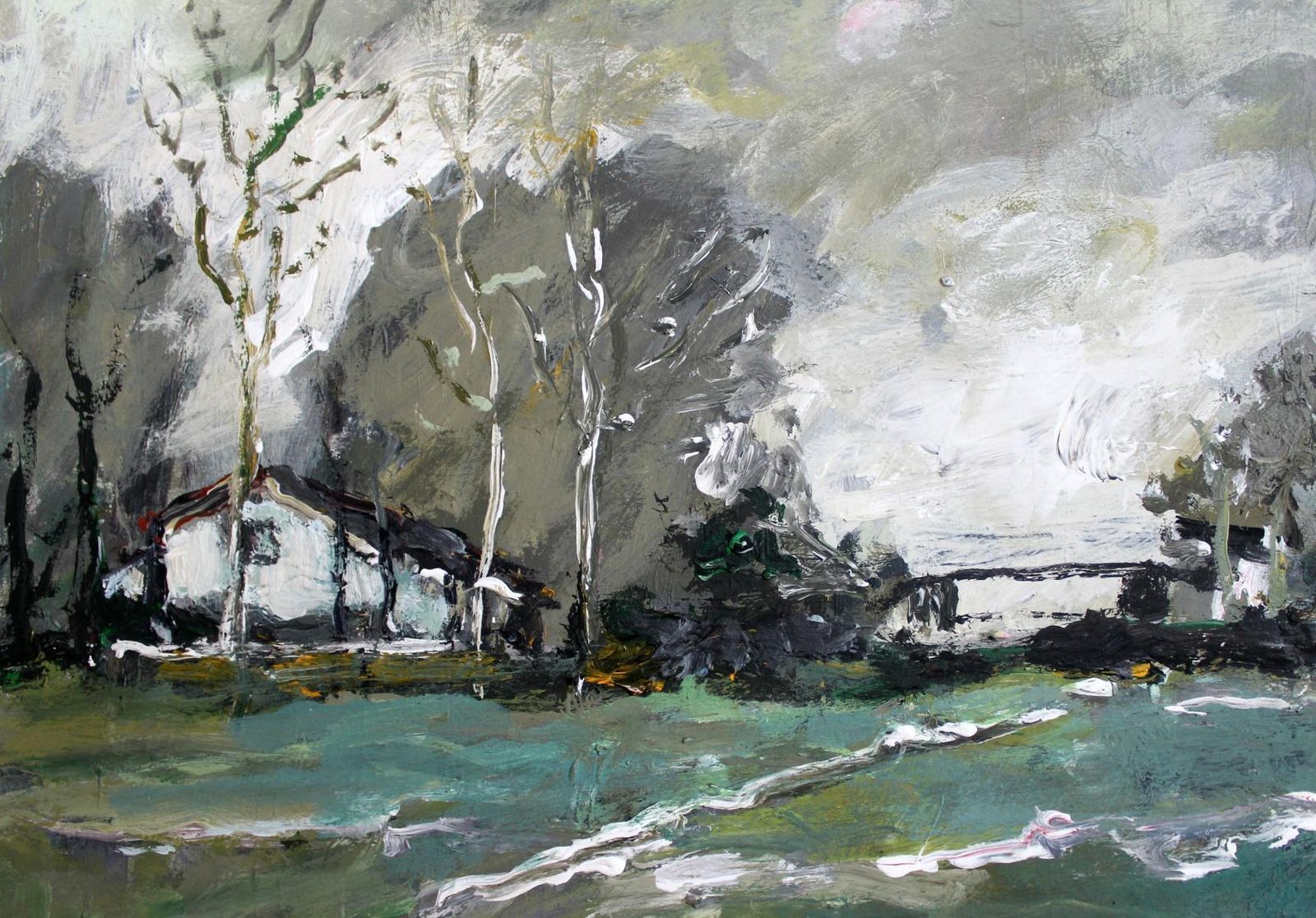 Magdalena Spasowicza View   Xxi Century, Oil On Cardboard, Figurative, Landscape2010 photo for sale