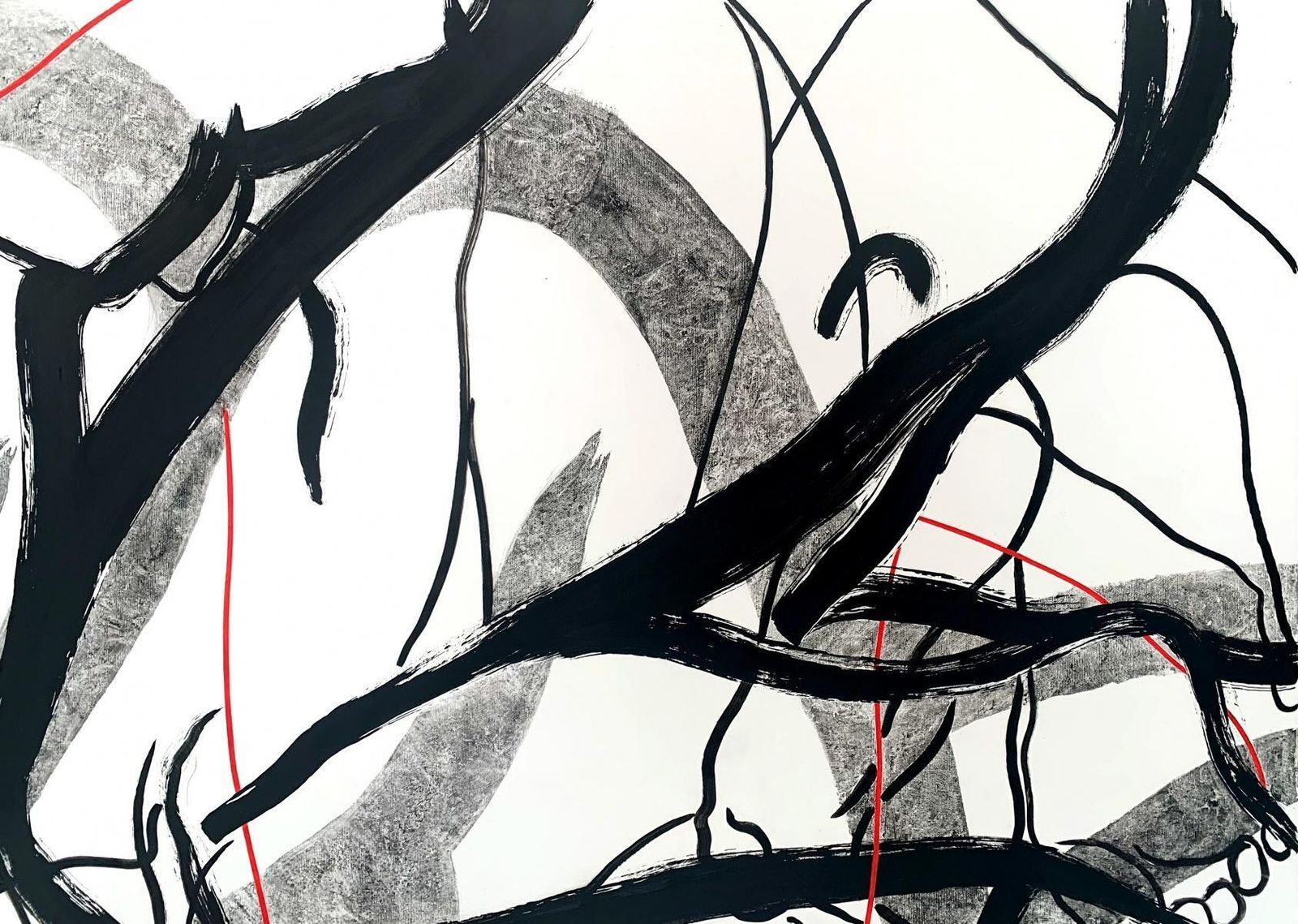 Luiza Kasprzykpermeation. 21th Century, Young Artist, Black And White Painting, Polish Art2022 photo furniture