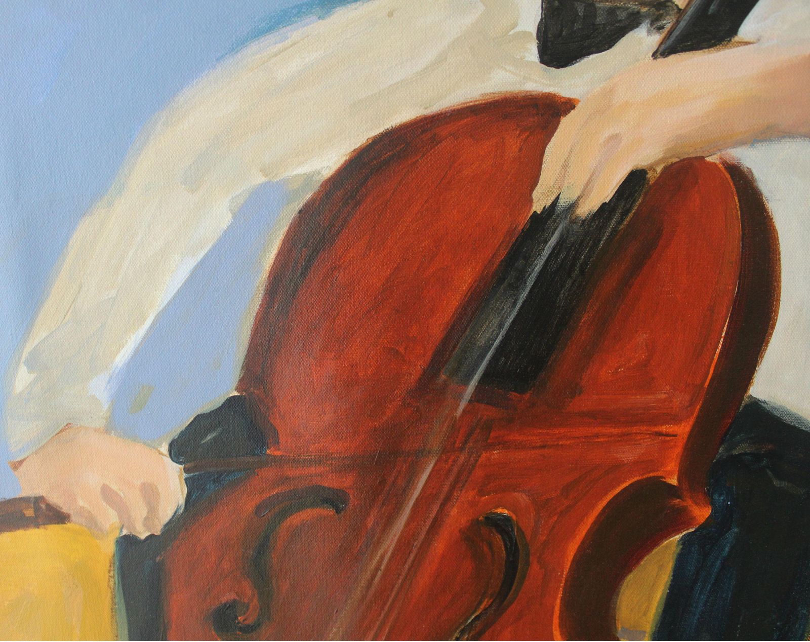 Monika Rossacellist   Xxi Century Contemporary Figurative Oil Painting, Bright Colors, Music2016 photo vinterior