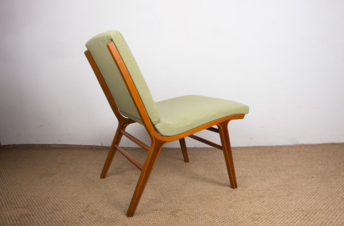 Danish 3 Seater Sofa In Laminated Beech And Mahogany Model Ax By Peter Hvidt And Orla Molgaard Nielsen For Fritz Hansen 1960. photo vintage