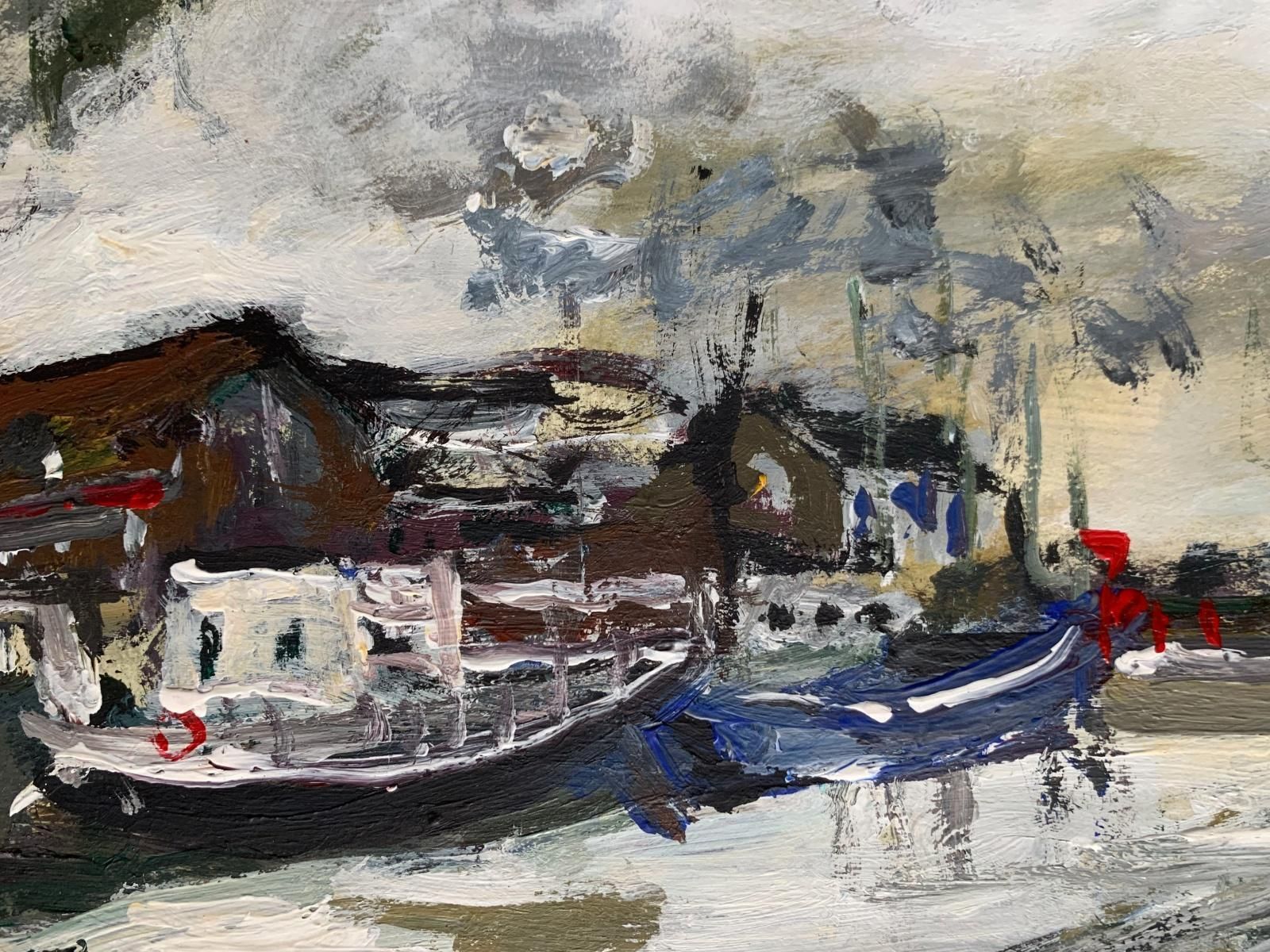 Magdalena Spasowiczthe Boats. Oil On Cardboard, Figurative, Landscape, Marine, Polish Artist2004 photo Art