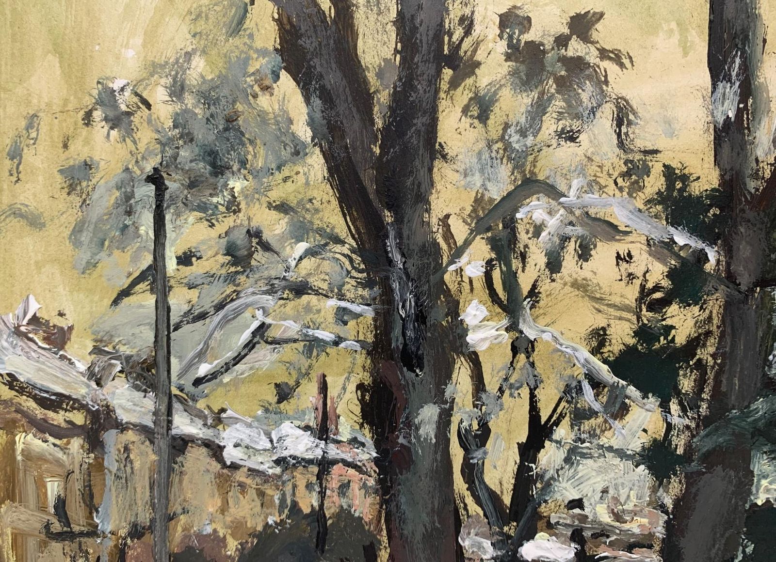 Magdalena Spasowiczwarsaw. Oil On Cardboard, Figurative, Landscape, Cityscape, Polish Art1999 photo 1191.0