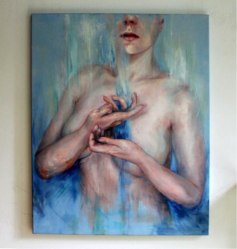 Joanna Sokolowskaenergy. Contemporary Figurative Realistic Acrylic On Canvas Painting, Nude2017 photo furniture