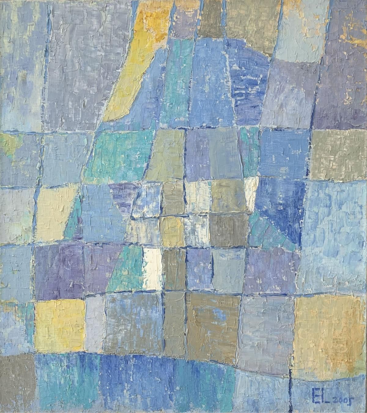 Ellis Ostrowskablues Abstraction   Xxi Century, Contemporary Oil Abstract Painting2005