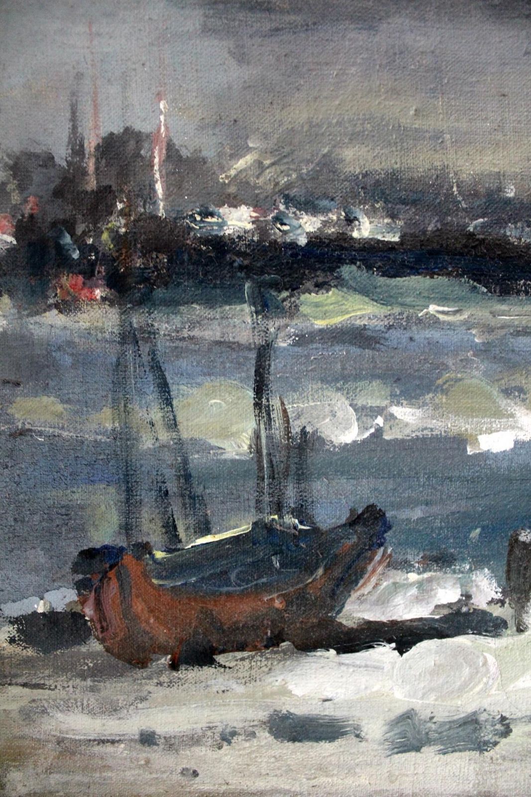 Magdalena Spasowiczthe Sea, Boats. Oil On Canvas, Figurative, Landscape, Marine, Polish Artist1998 photo furniture