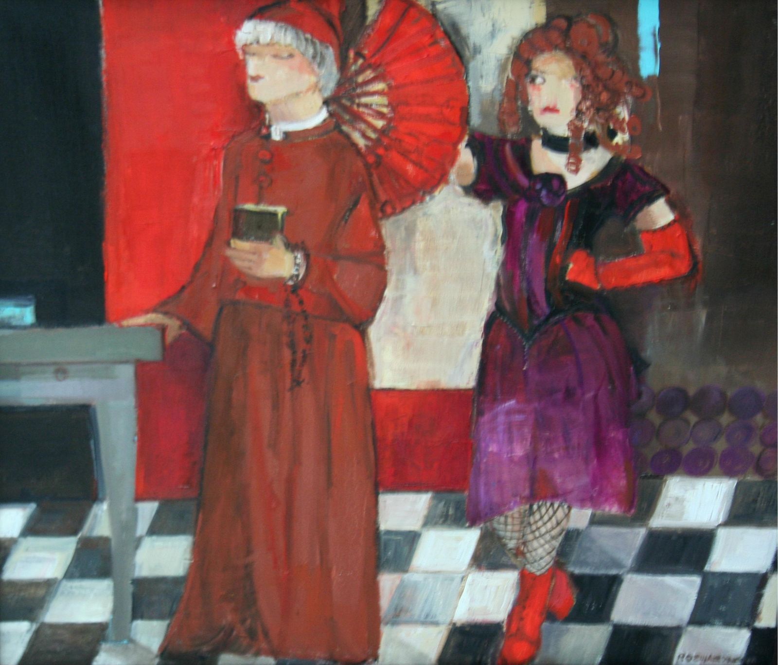Malgorzata Rozmarynowskathe Struggle Between Good And Evil   Xxi Century, Figurative Oil Painting2012