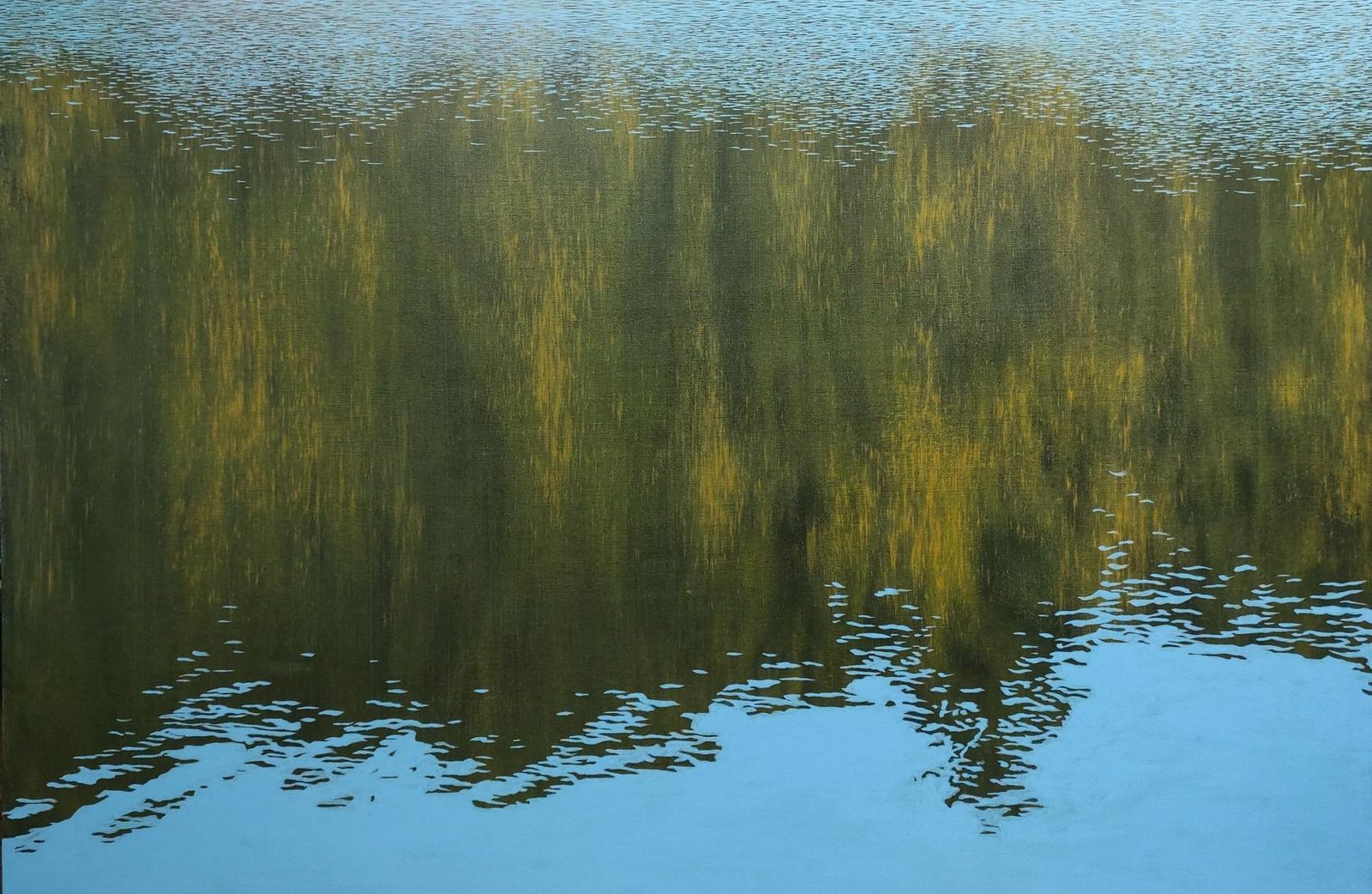 Tomek Mistaknoise. Acrylics Painting, Waterscape & Abstract, Green & Blue, Polish Artist2024
