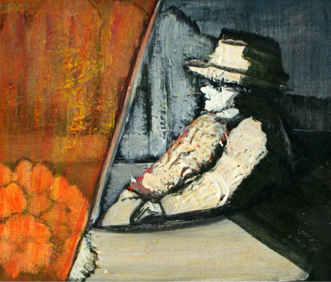 Andrzej Konwerskiat The Window. Contemporary Figurative Oil On Canvas Painting, Polish Artist2008 photo furniture