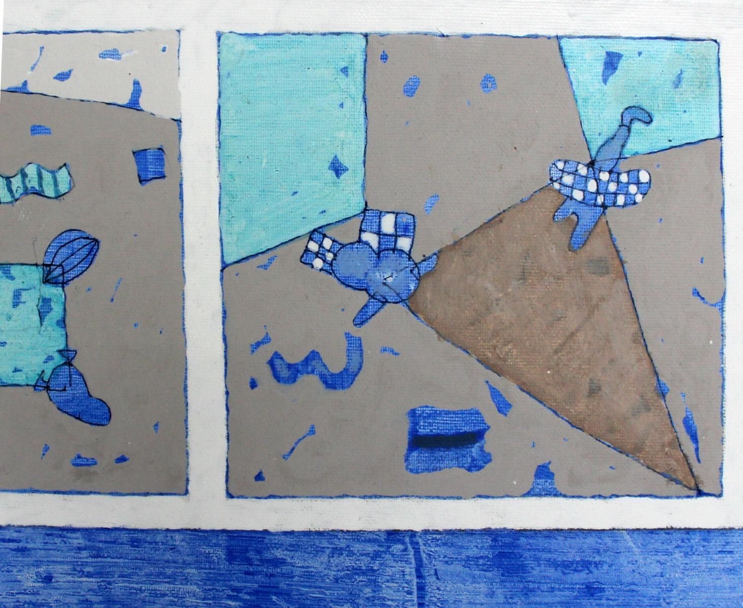 Jacek Wojciechowskiuntitled   Xxi Century, Contemporary Abstract Oil Painting, Blue White And Brownca. 2016 photo Art