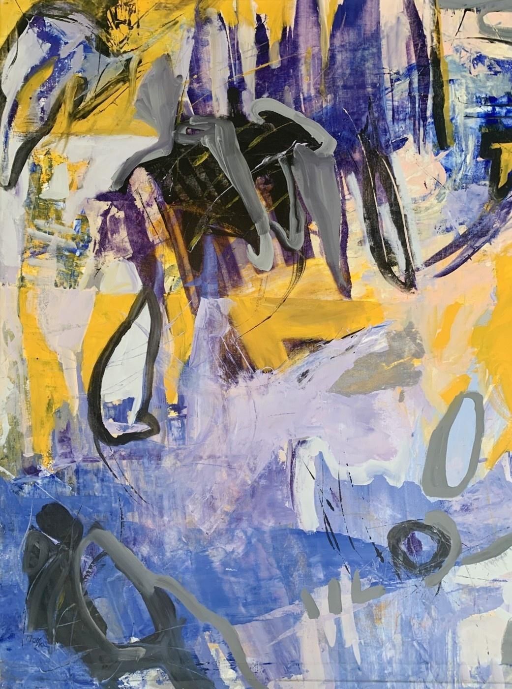 Monika Rossaabstraction   Contemporary Abstract Oil Painting, Colorful, Dynamic2022