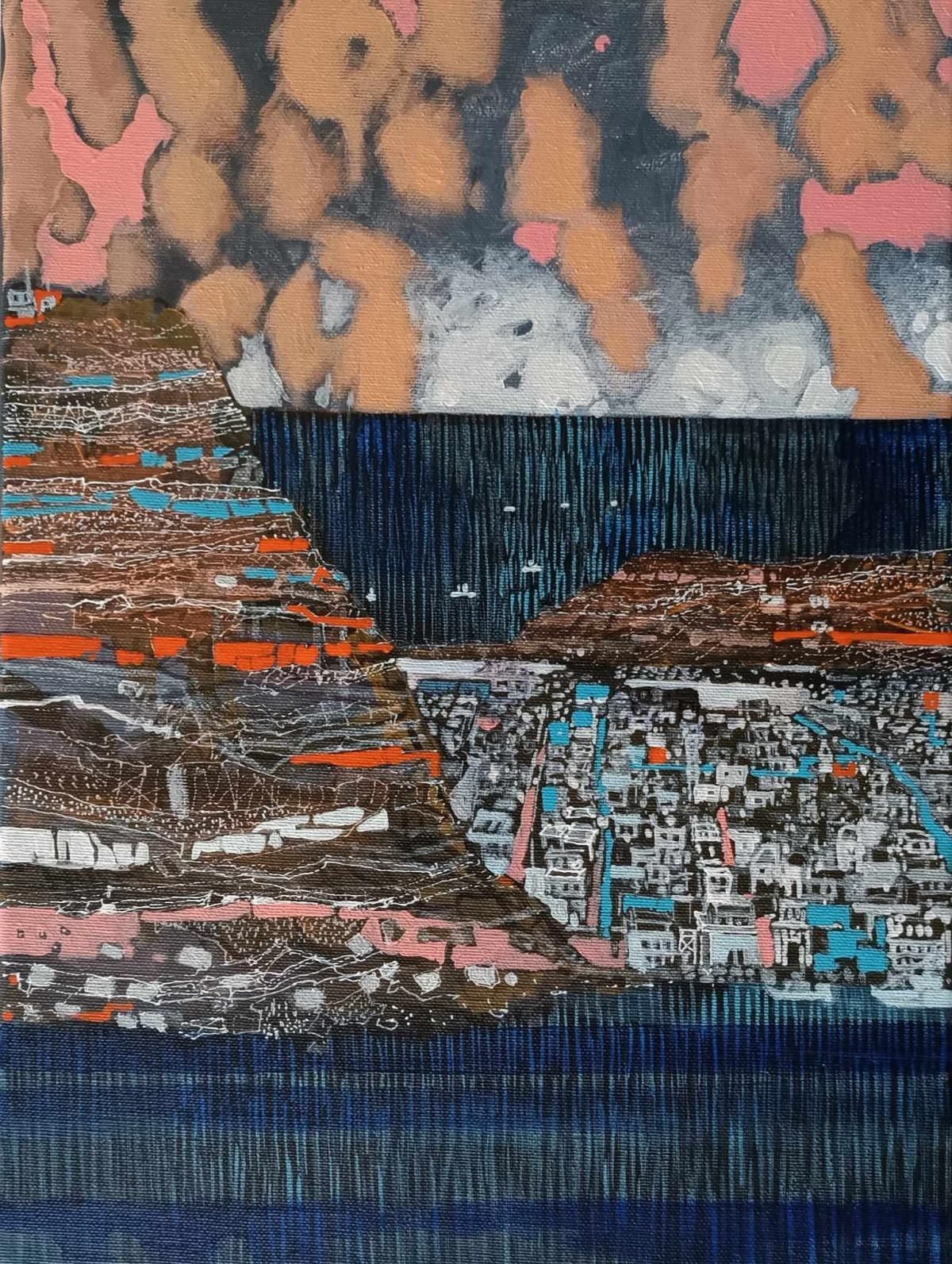 Andrzej Borowskiaegean Clouds. Vibrant Landscape, Contemporary Mountains Acrylic Painting2023