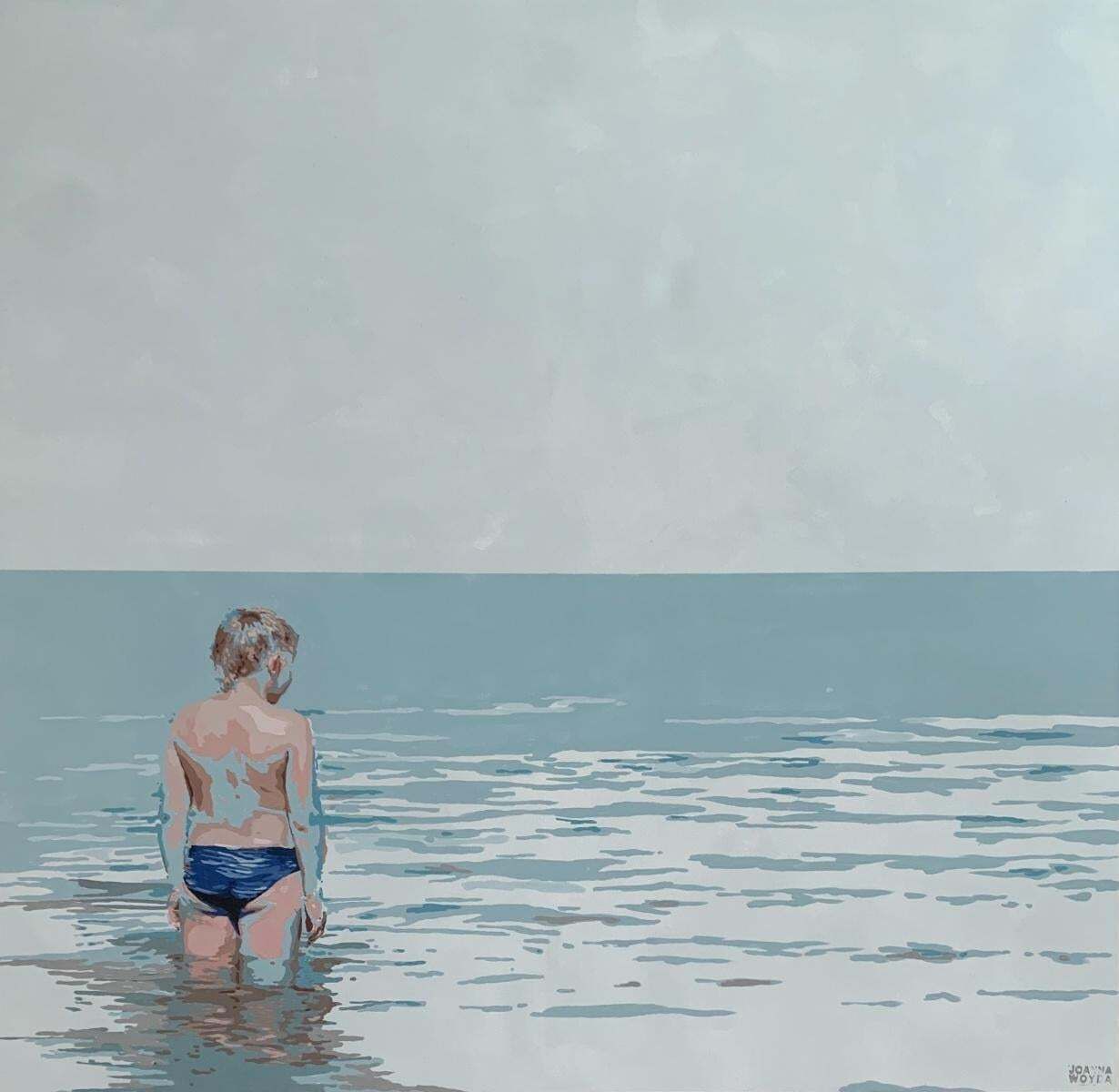Joanna Woydain The Water. Figurative Acrylic Painting, Minimalism, Pop Art, Polish Art2024