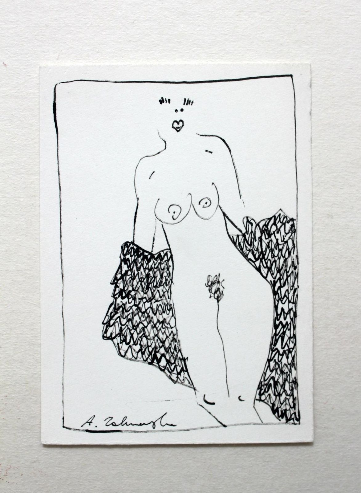 Agnieszka Zakrzewskauntitled   Xxi Century, Contemporary Figurative Ink Drawing, Female Nude2011 photo Art