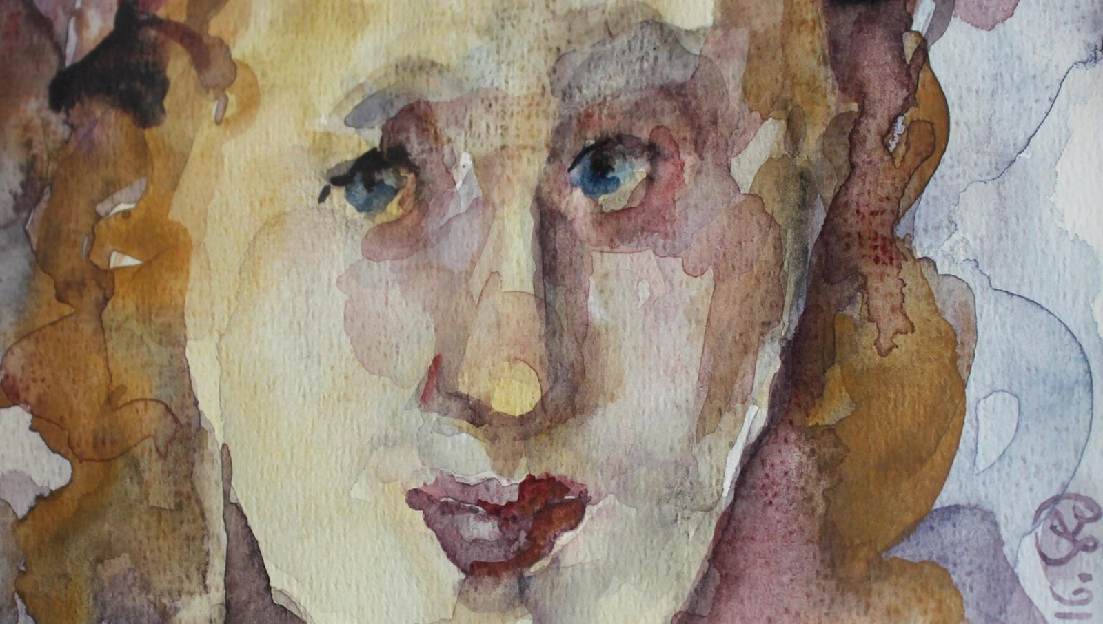 Barbara Dyoniziak Stussspring   Xxi Century, Figurative Watercolour Portrait, Symbolic1991 photo for sale