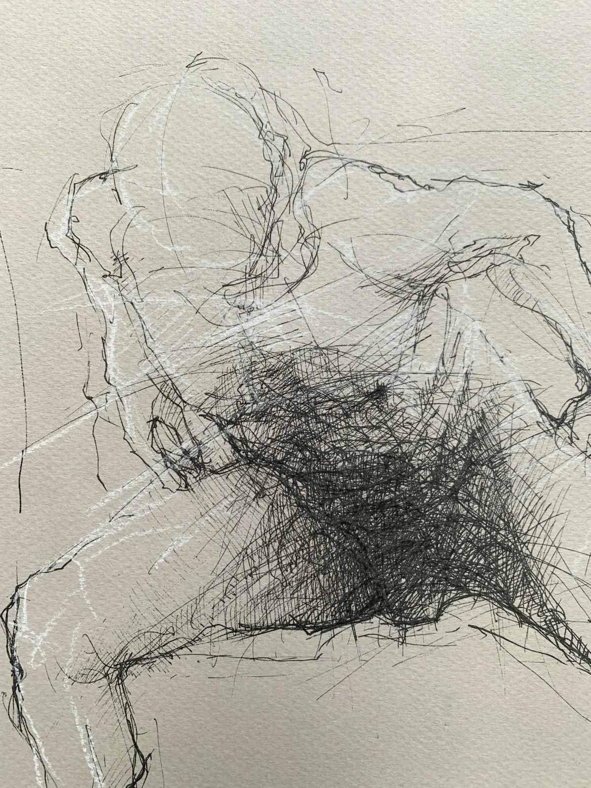 Michał Bajsarowicznude    Mixed Media Drawing, Figurative, Subtle, Sketchy Style, Polish Art2023 photo furniture