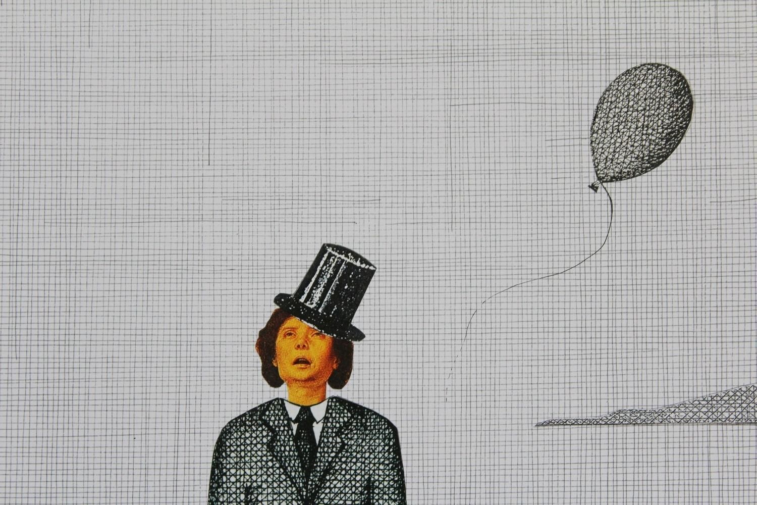 Joanna Wiszniewska Domanskaa Wind   Xxi Century Contemporary Figurative Print & Collage, Surrealism2017 photo for sale
