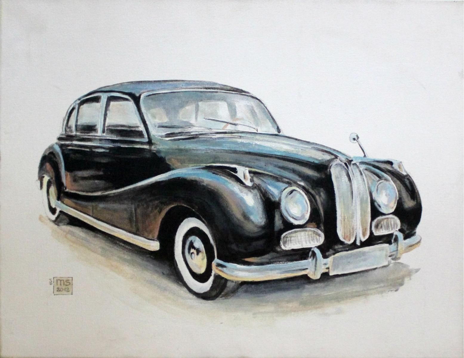 Mariusz Szałajdewiczbmw 502 (1954)  Xxi Century, Contemporary Acrylic Painting, Vehicle, Car2012