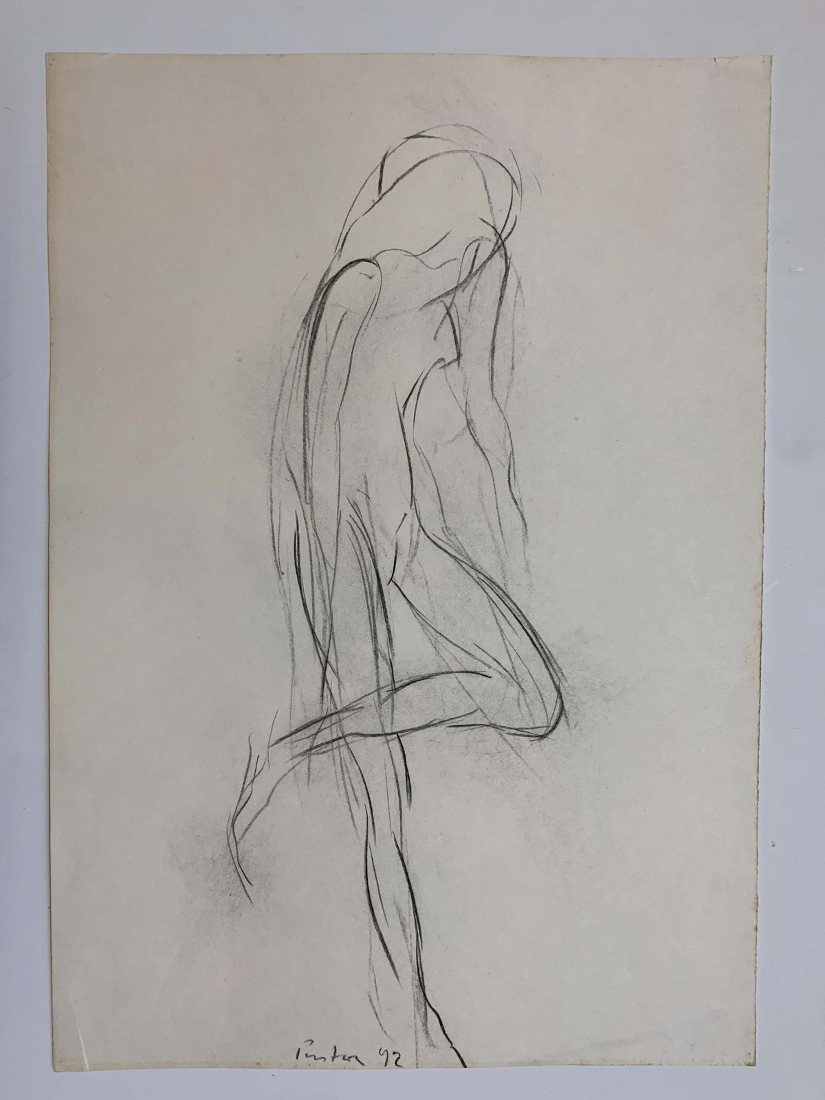 Antoni Janusz Pastwauntitled   Contemporary Pencil Drawing, Figurative, Minimalistic, Black & White1992 photo vinterior