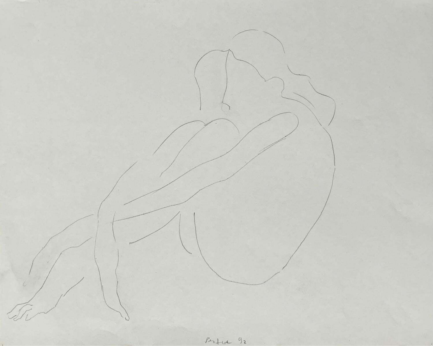 Antoni Janusz Pastwauntitled   Contemporary Pencil Drawing, Figurative, Minimalistic, Black & White1992