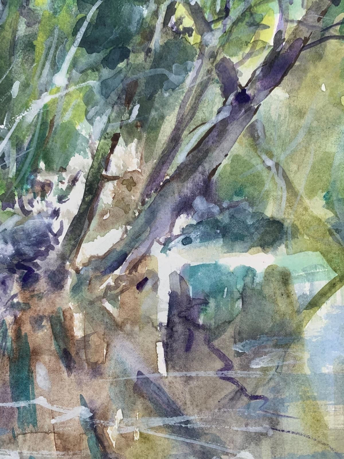 Włodzimierz Karczmarzykreflecting... Acrylic On Paper, Realistic, Landscape, Classic, Polish Artist2000 photo furniture