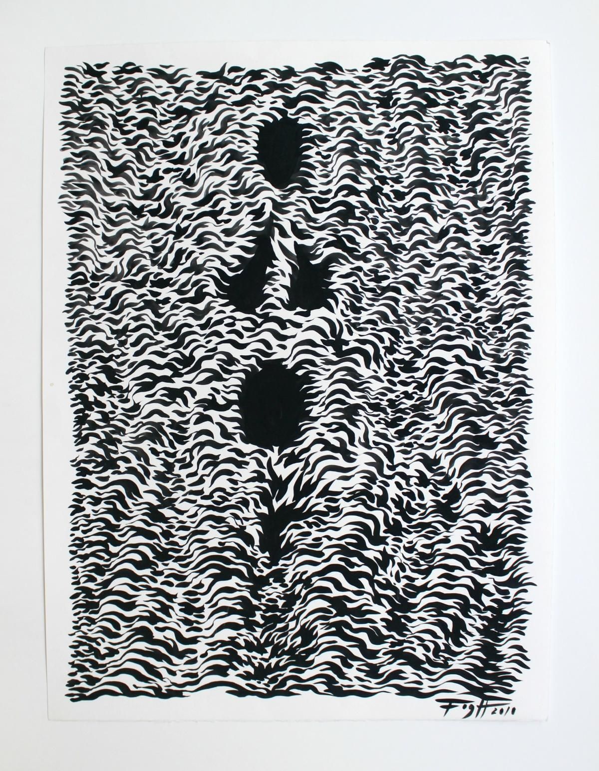 Andrzej Fogttangel   Xxi Century, Polish Master Of Art, Black And White, Abstract Drawing2010 photo furniture