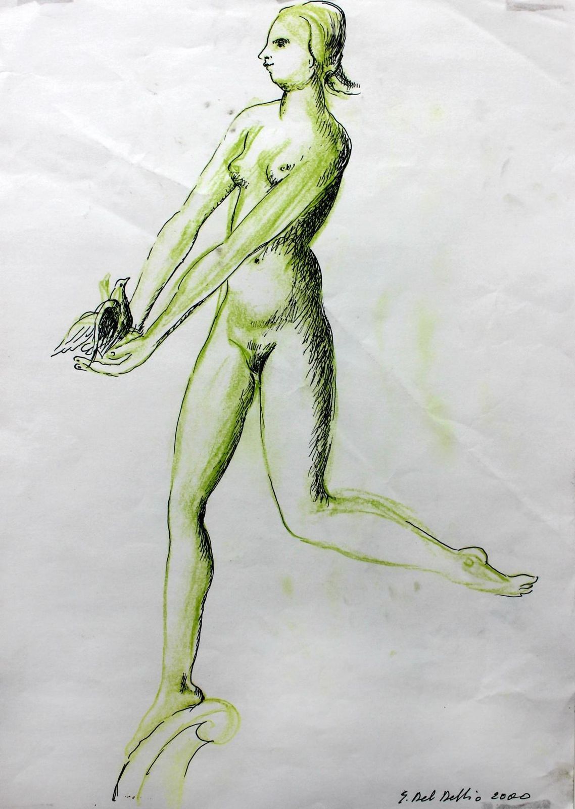 Giuseppe Del Debbionude   XX Century, Figurative Drawing, Nude2000