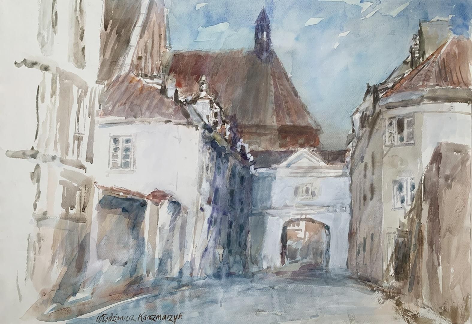 Włodzimierz Karczmarzykwarsaw   Figurative Watercolor, Architecture, Realistic, Classic, Polish Artist2001