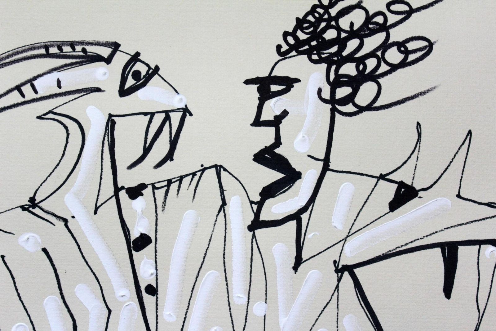 Leszek Rózgachimeras   Contemporary Mixed Media Drawing, Mythology, Surreal, Black & White1994 photo for sale