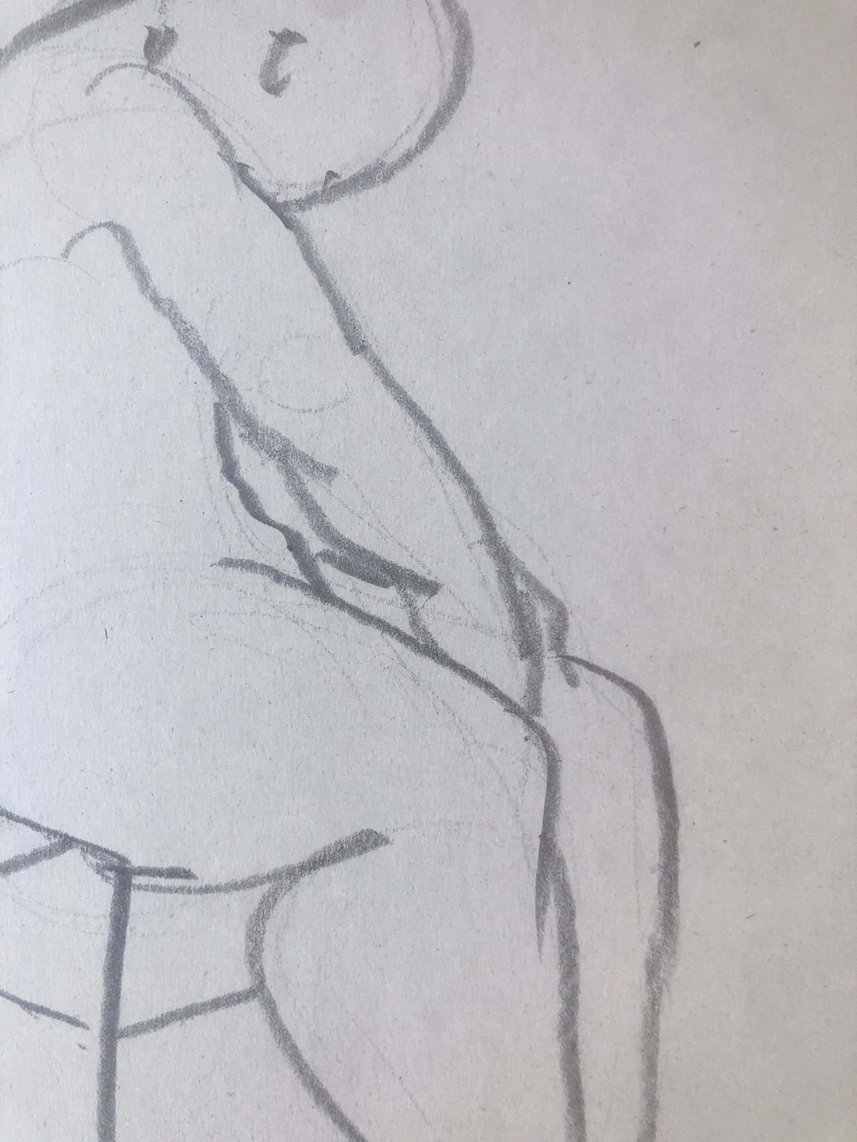 Jose Antonio Herrera Alcazar Nude Woman Pencil On Paper Artwork 2015 photo vintage