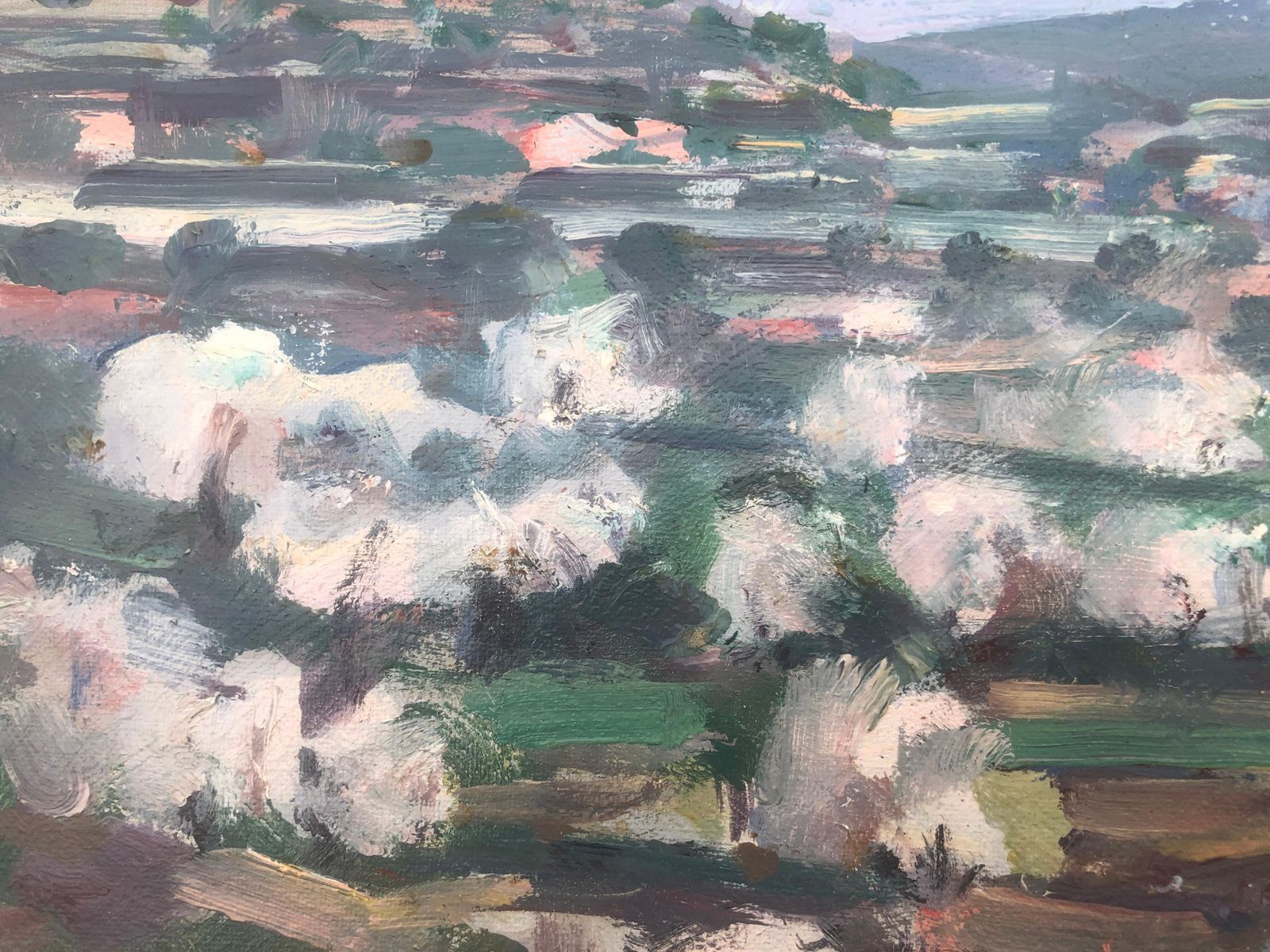Rafael Duran Benet Almond Trees In Bloom Spain Oil Painting Spanish Landscape C.1990 photo vinterior