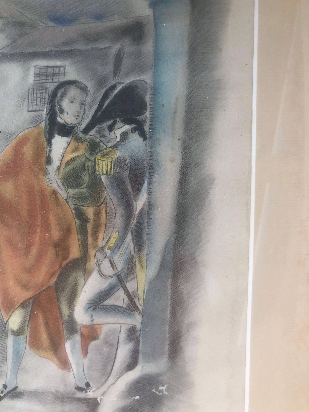 Jose Luis Florit Roderogoyesque Scene Watercolorc.1980 photo Art