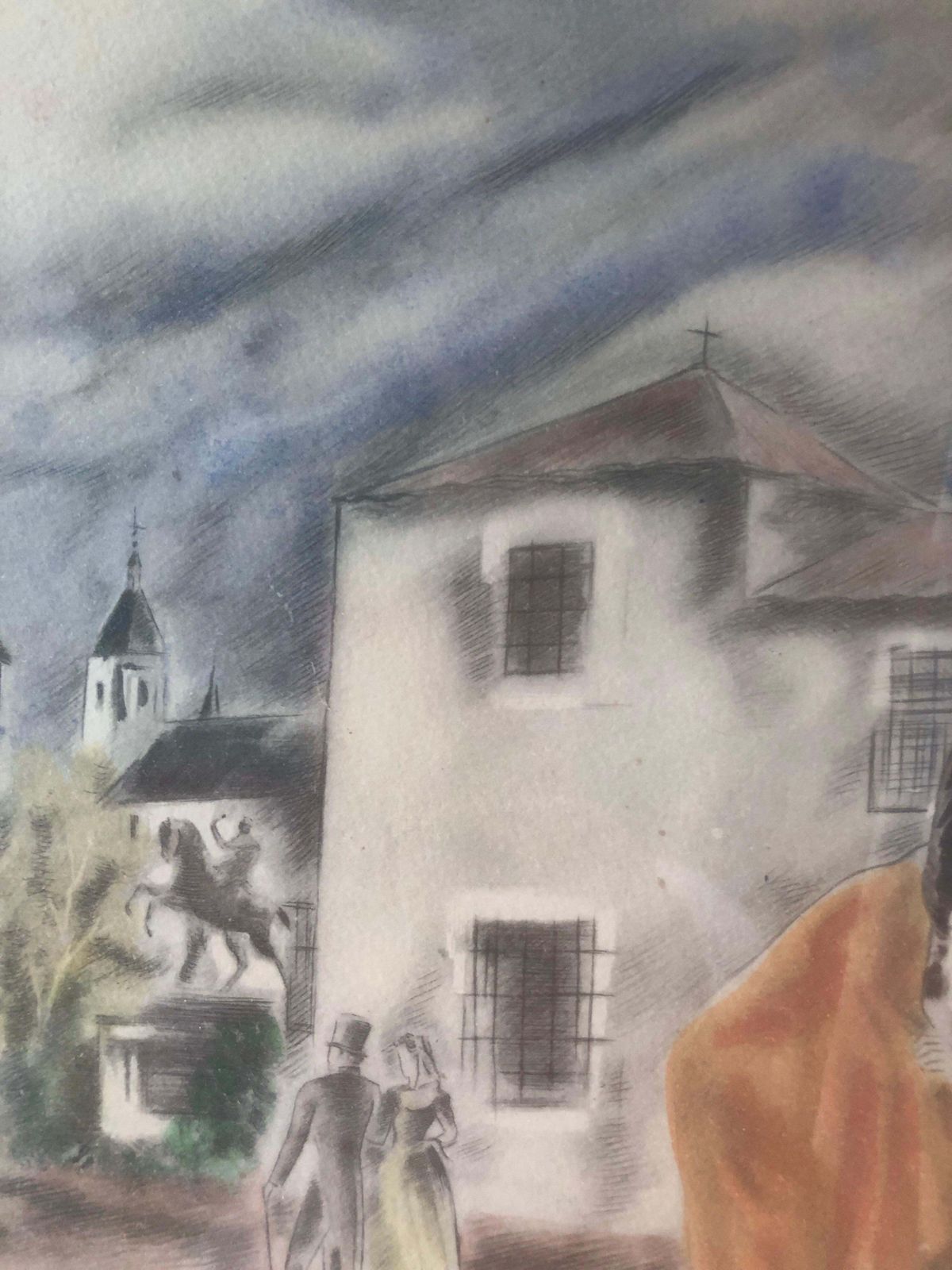 Jose Luis Florit Roderogoyesque Scene Watercolorc.1980 photo vinterior