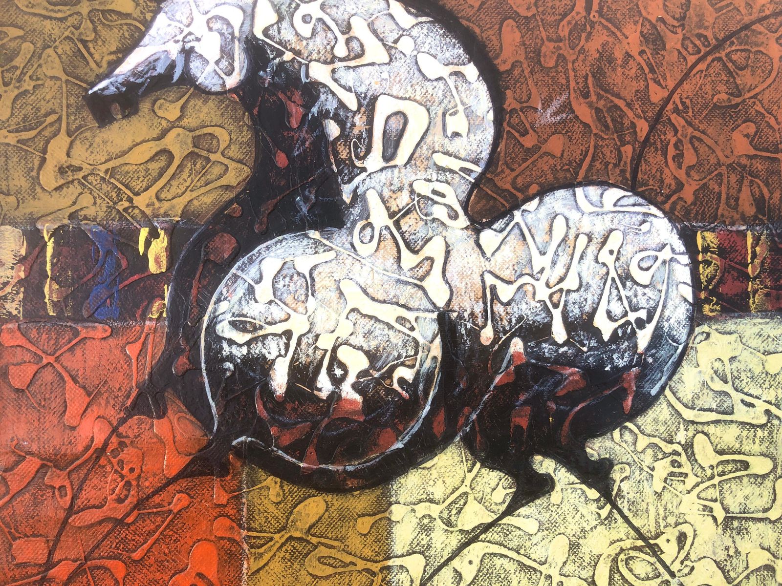 Edgar Dominguez Textured Surrealist Horse Painting Contemporary Latin American Art Venezuelan 2016 photo buy